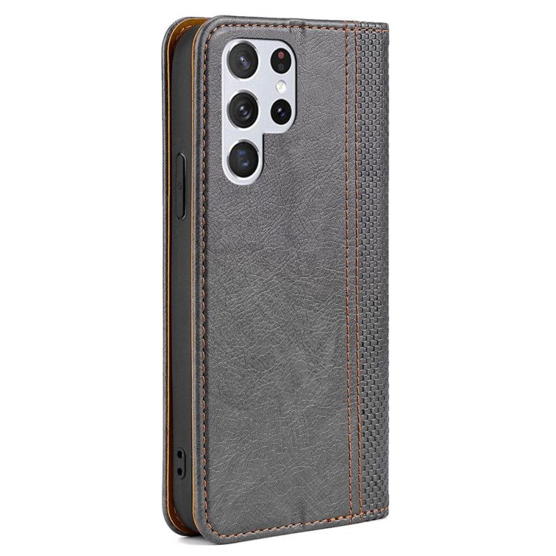 Schutzhülle Für Samsung Galaxy S23 Ultra 5G Flip Case Vintage-stil