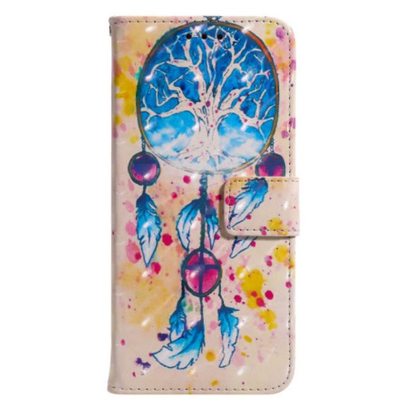 Flip Case Für iPhone 14 Pro Max Aquarell-traumfänger