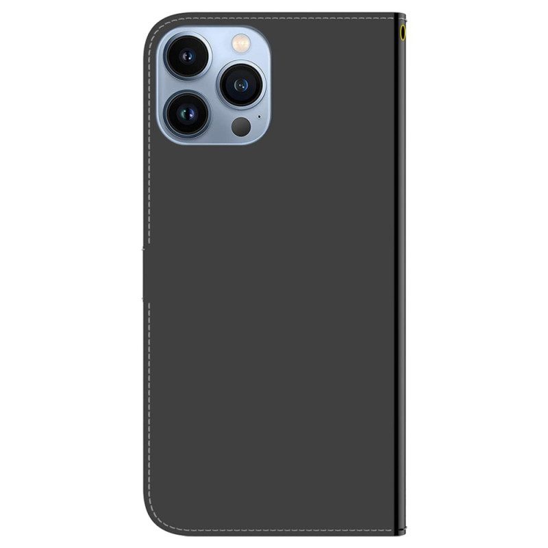 Flip Case Für iPhone 14 Pro Max Spiegelabdeckung Aus Kunstleder