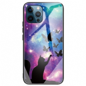 Hülle Für iPhone 14 Pro Max Star Cat Gehärtetes Glas