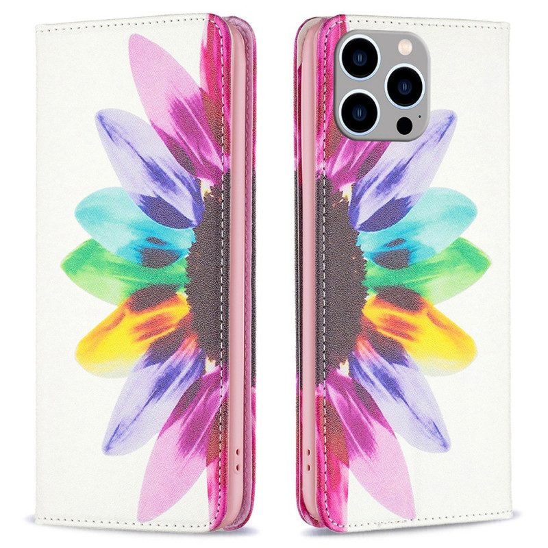 Schutzhülle Für iPhone 14 Pro Max Flip Case Aquarellblume