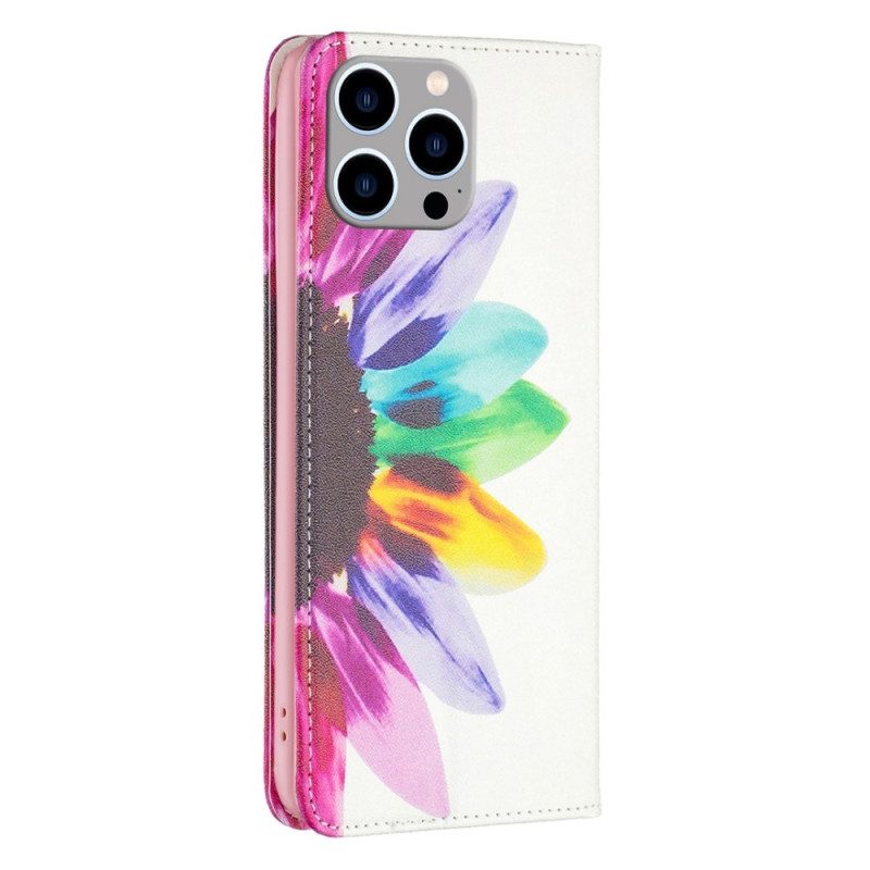 Schutzhülle Für iPhone 14 Pro Max Flip Case Aquarellblume