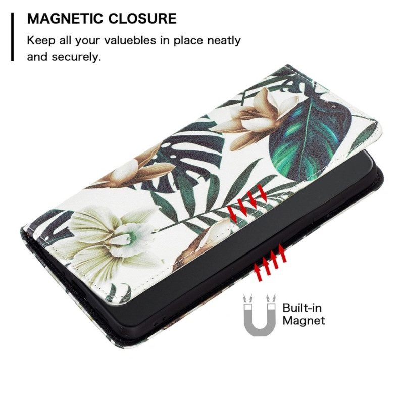 Schutzhülle Für iPhone 14 Pro Max Flip Case Blätter