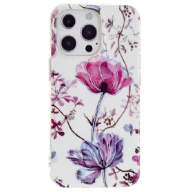 Handyhülle Für iPhone 15 Pro Blumenmarmor