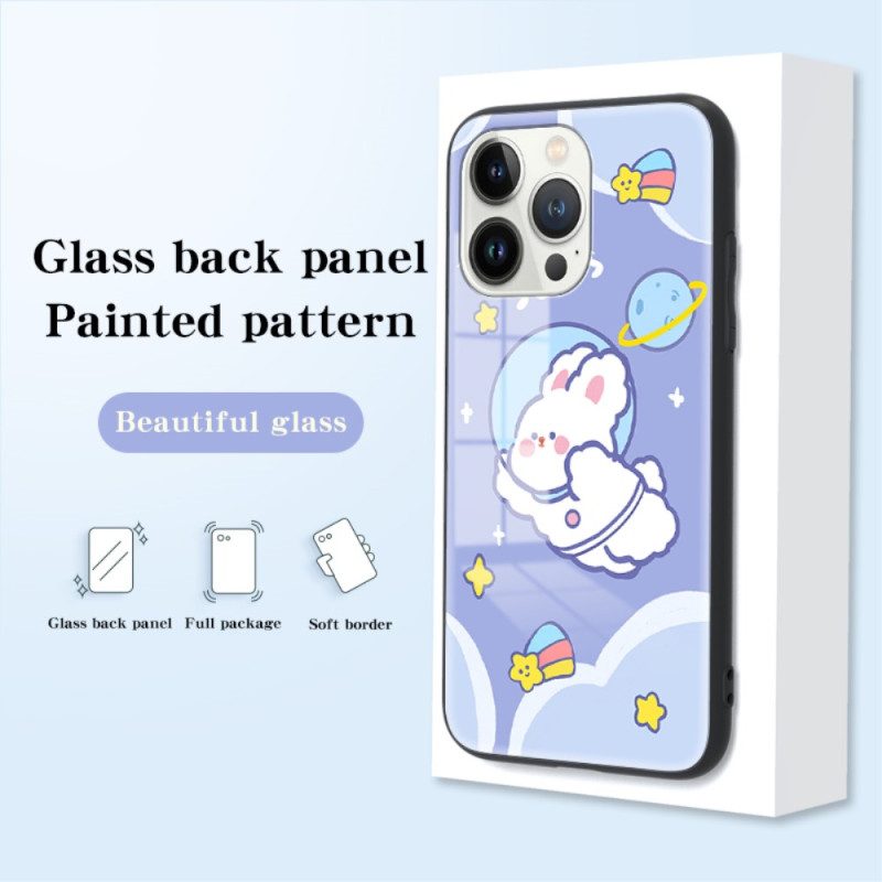 Handyhülle Für iPhone 15 Pro Bubble Dog Gehärtetes Glas