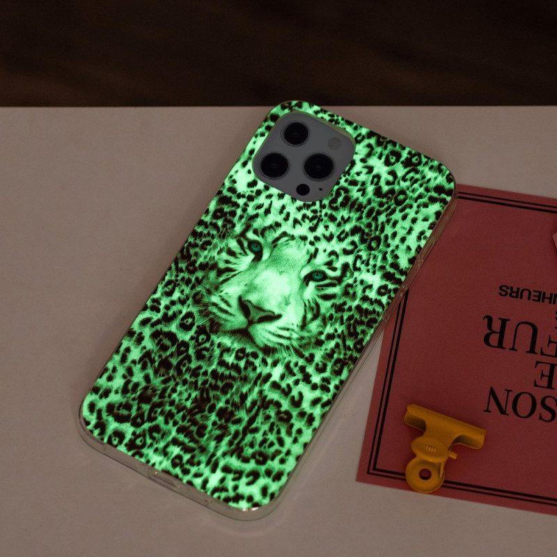 Hülle Für iPhone 15 Pro Fluoreszierender Leopard