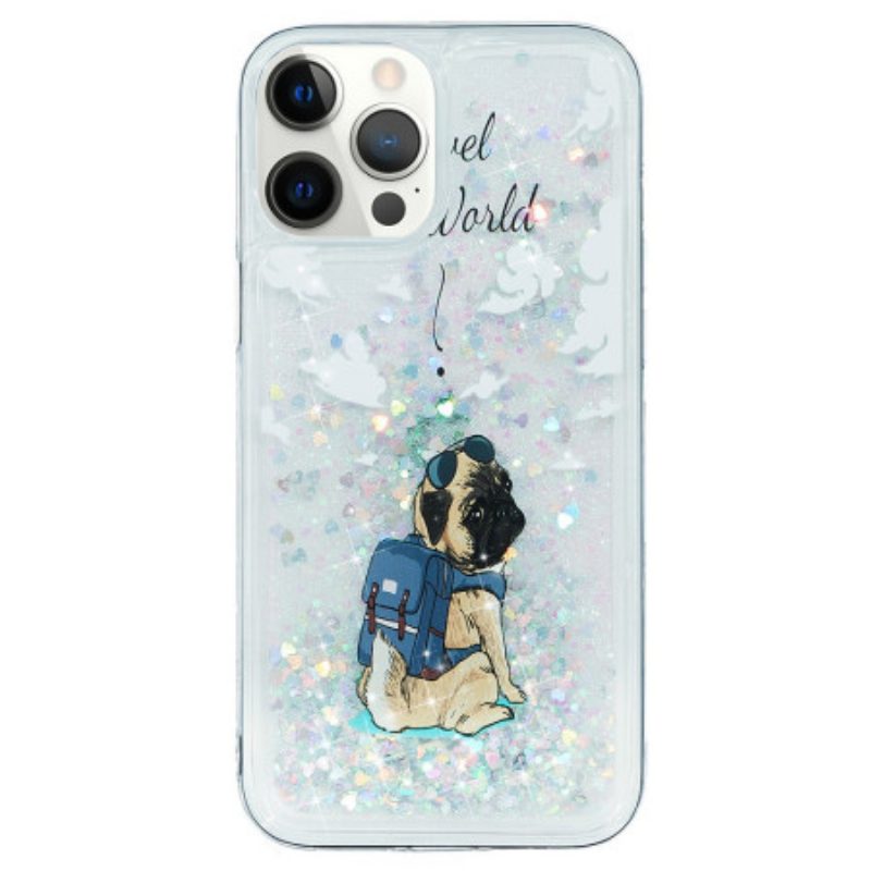 Hülle Für iPhone 15 Pro Glitzerhund