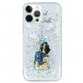 Hülle Für iPhone 15 Pro Glitzerhund