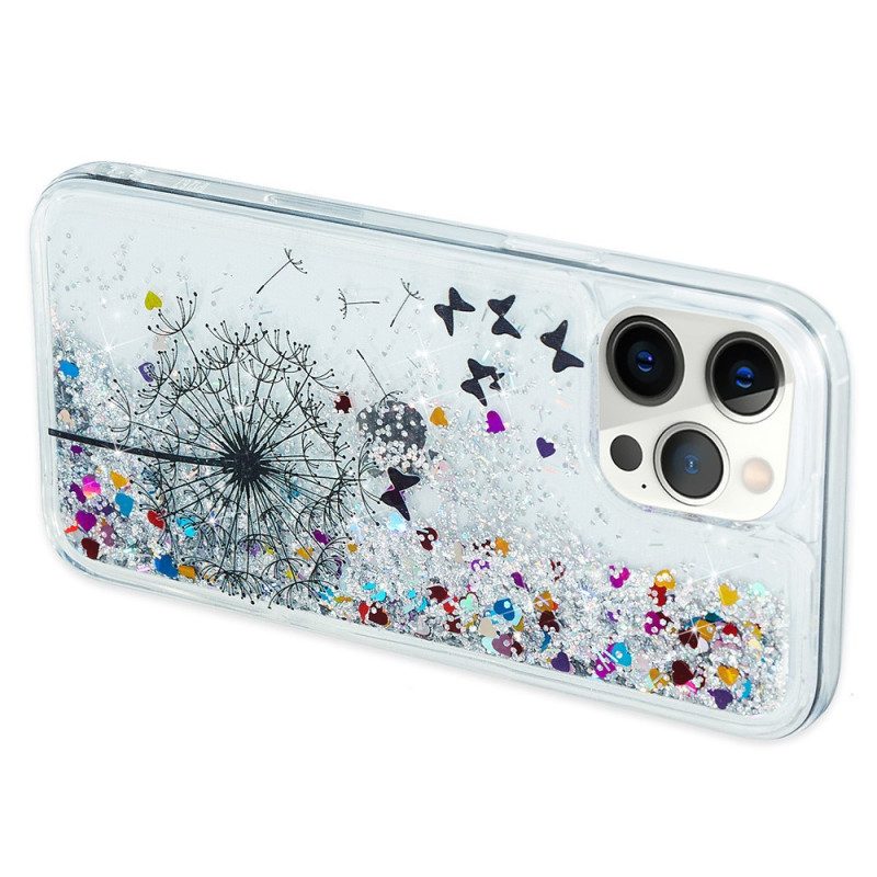 Hülle Für iPhone 15 Pro Löwenzahnglitter