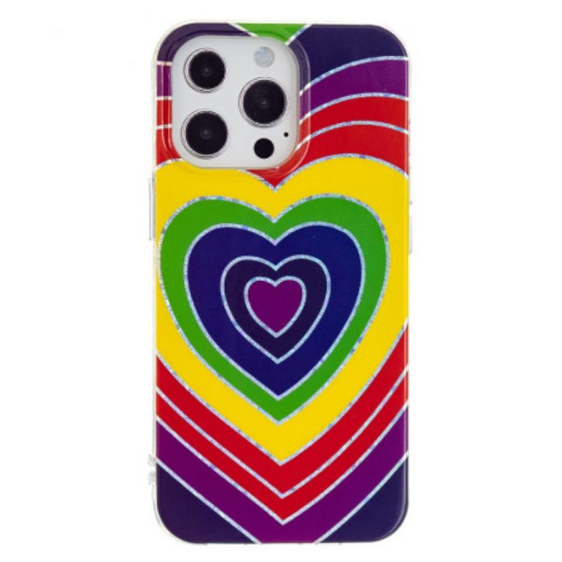 Hülle Für iPhone 15 Pro Psychedelisches Herz