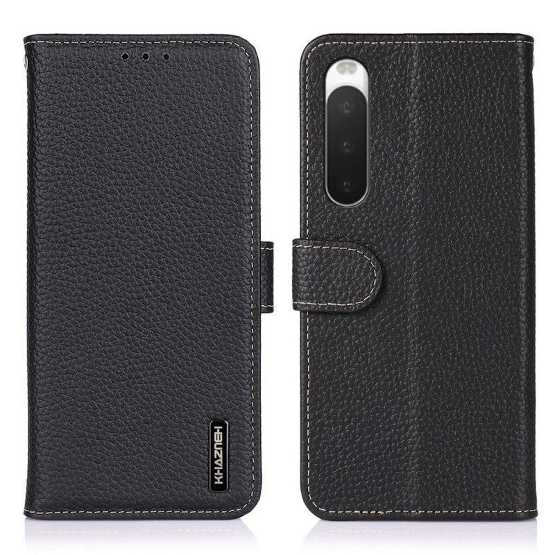 Flip Case Für Sony Xperia 10 IV Khazneh Litschi-leder