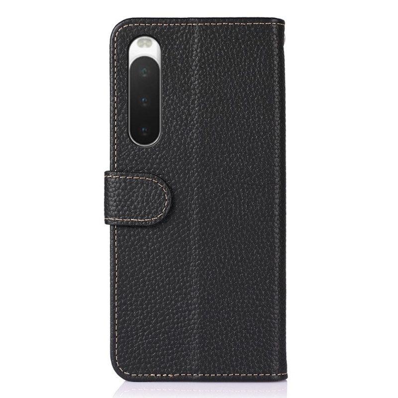 Flip Case Für Sony Xperia 10 IV Khazneh Litschi-leder