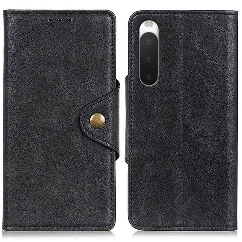 Flip Case Für Sony Xperia 10 IV Knopf Aus Kunstleder