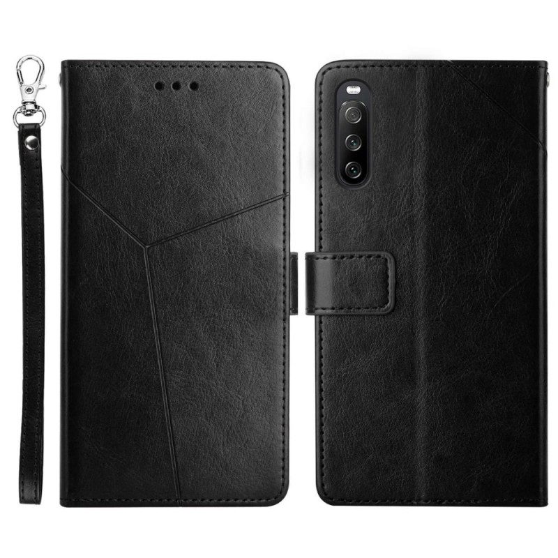 Flip Case Für Sony Xperia 10 IV Mit Kordel Riemchen-y-muster