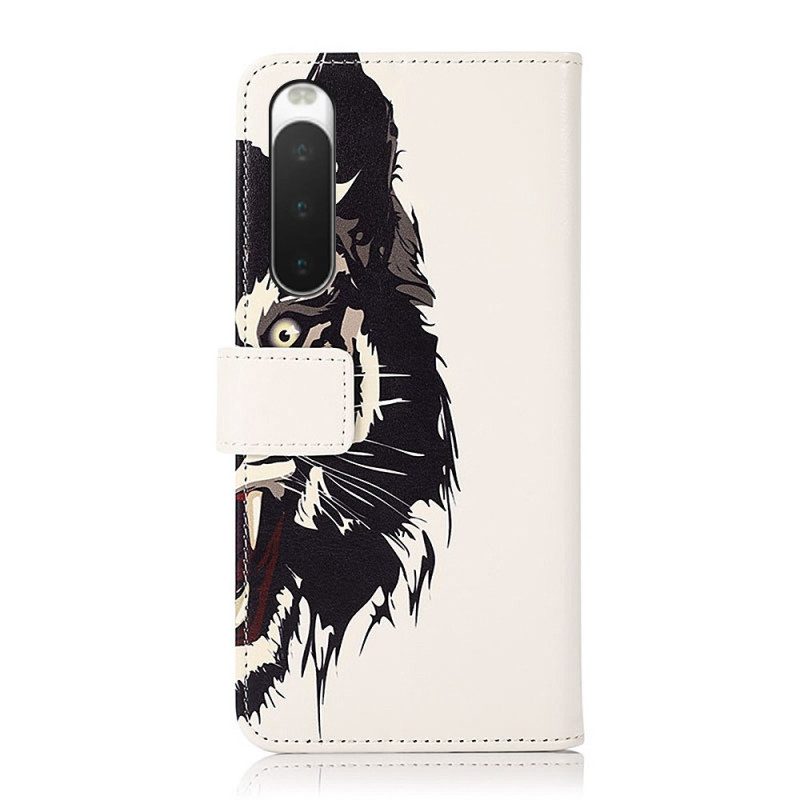 Flip Case Für Sony Xperia 10 IV Wilder Tiger