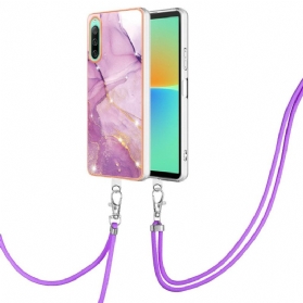 Handyhülle Für Sony Xperia 10 IV Mit Kordel Mit Marmorschnur