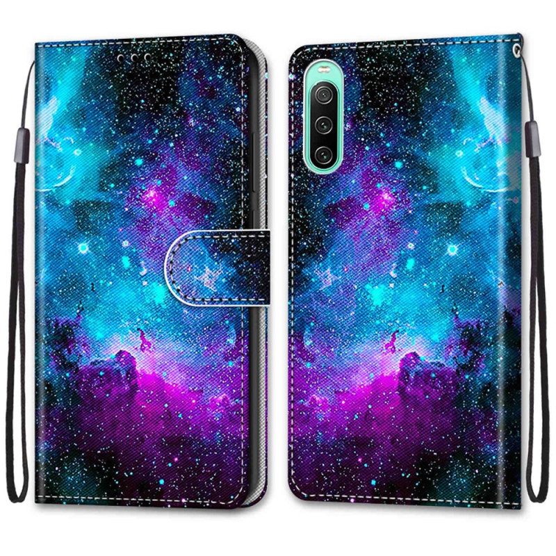 Lederhüllen Für Sony Xperia 10 IV Kosmischer Himmel