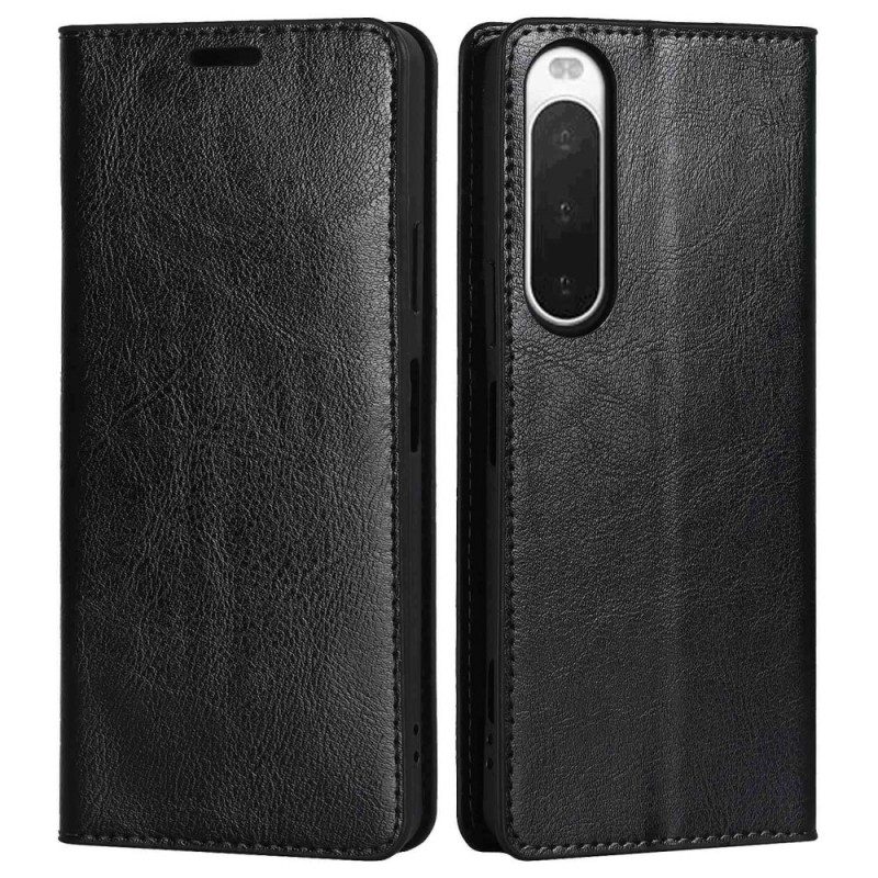 Schutzhülle Für Sony Xperia 10 IV Flip Case Echtes Leder