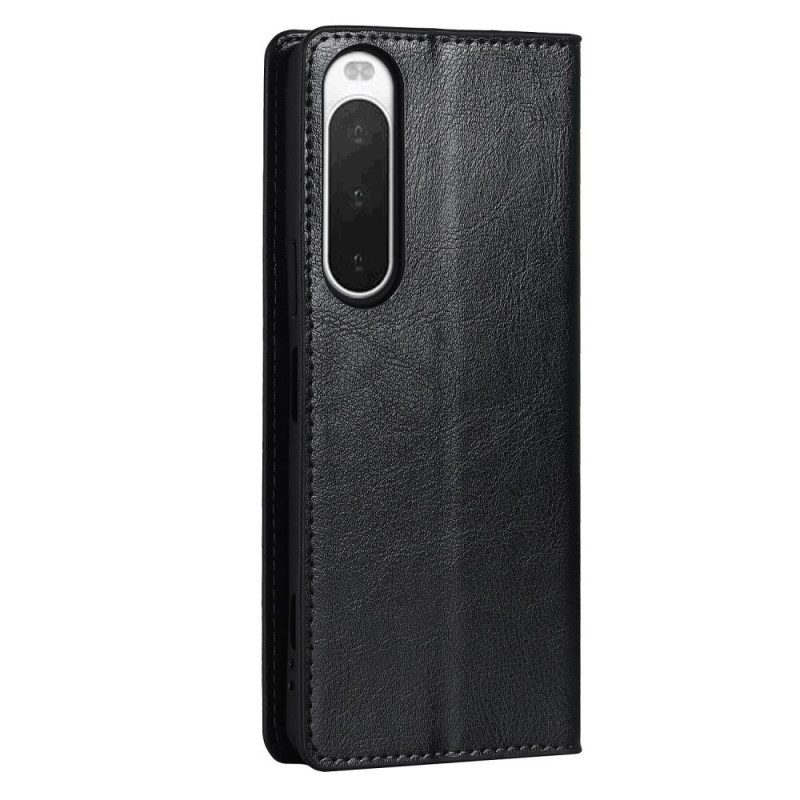 Schutzhülle Für Sony Xperia 10 IV Flip Case Echtes Leder