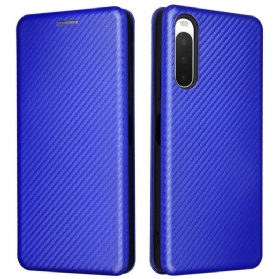 Schutzhülle Für Sony Xperia 10 IV Flip Case Kohlefaser-textur