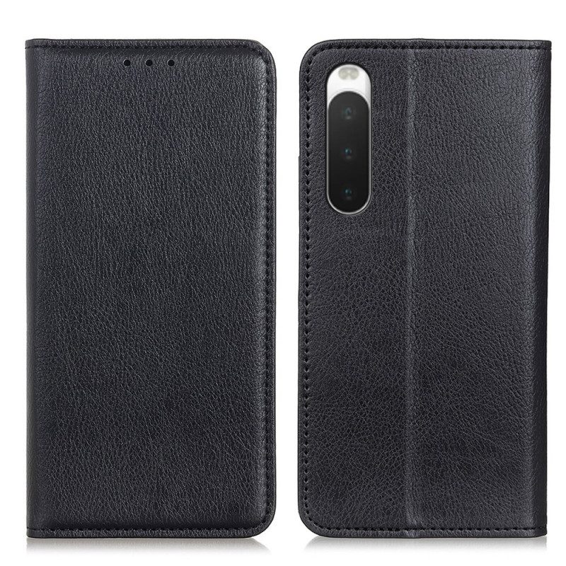 Schutzhülle Für Sony Xperia 10 IV Flip Case Litschi-spaltleder