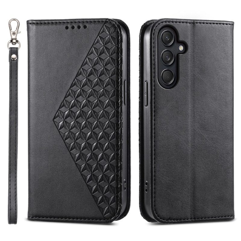 Flip Case Samsung Galaxy M55 5g Diamantfries Mit Riemen