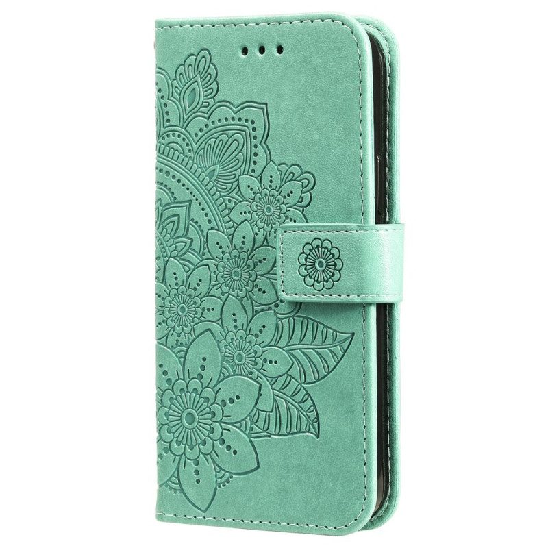 Lederhüllen Für Samsung Galaxy M55 5g Mandala-druck Mit Riemen