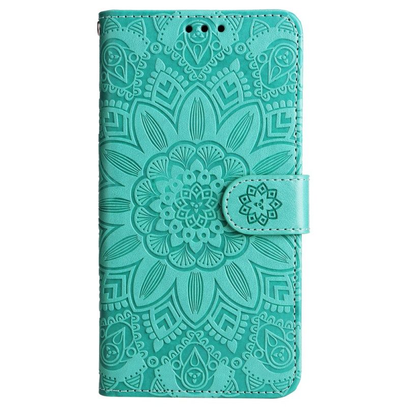 Lederhüllen Samsung Galaxy M55 5g Mandala Mit Schlüsselband