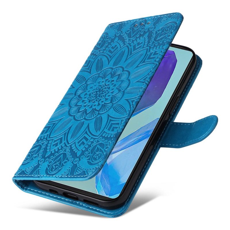 Lederhüllen Samsung Galaxy M55 5g Mandala Mit Schlüsselband