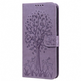 Flip Case Für Xiaomi Redmi 10C Baum Und Hirsch