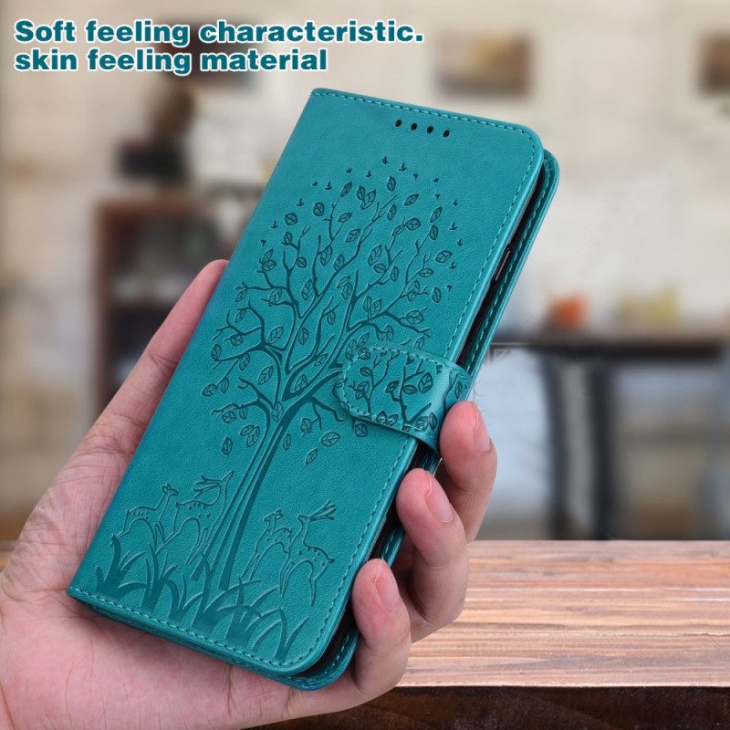 Flip Case Für Xiaomi Redmi 10C Baum Und Hirsch