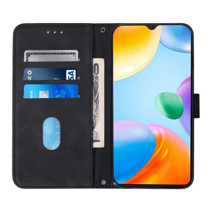 Flip Case Für Xiaomi Redmi 10C Dreiecke Mit Schultergurt