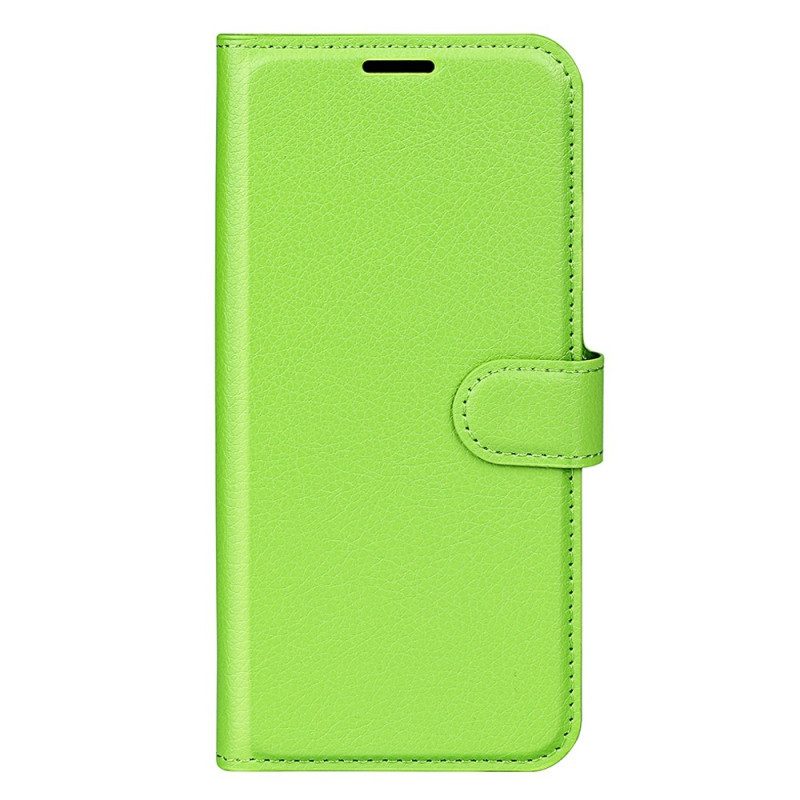 Flip Case Für Xiaomi Redmi 10C Klassischer Litschi-ledereffekt