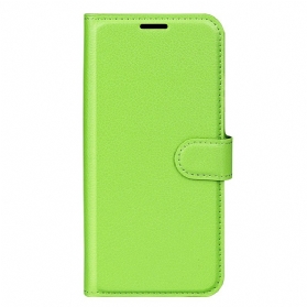 Flip Case Für Xiaomi Redmi 10C Klassischer Litschi-ledereffekt