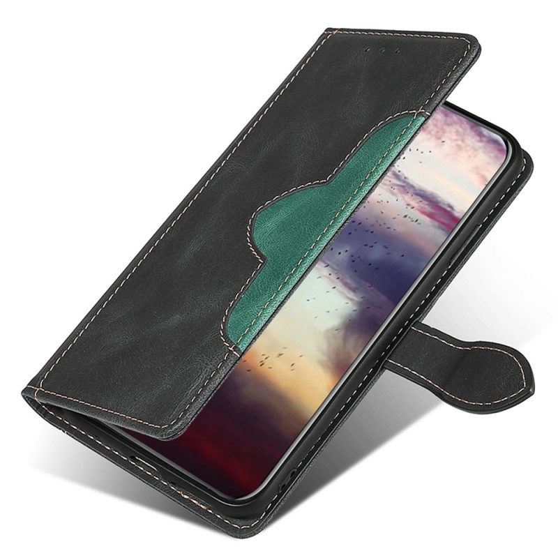 Flip Case Für Xiaomi Redmi 10C Kunstleder Bicolor Stylisch