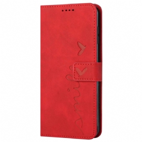 Flip Case Für Xiaomi Redmi 10C Lächle Mit Schlüsselband