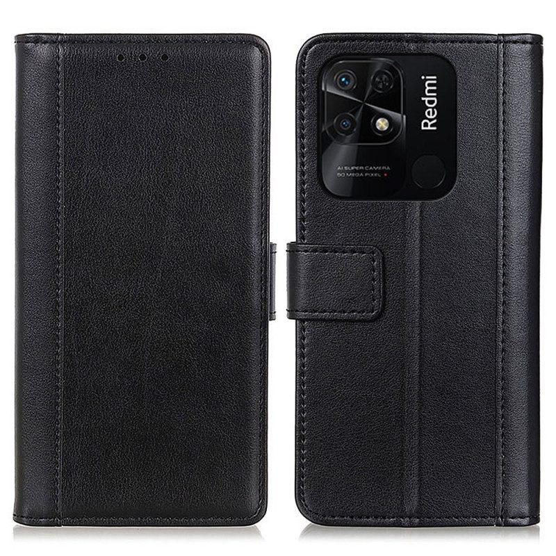 Flip Case Für Xiaomi Redmi 10C Ledereffekt