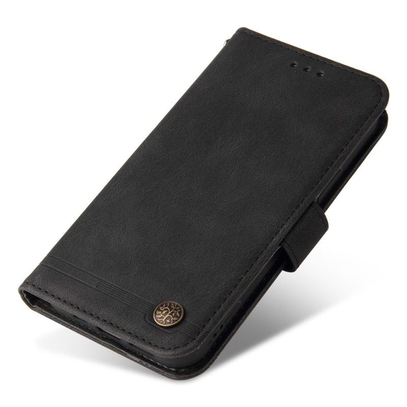 Flip Case Für Xiaomi Redmi 10C Lederstil Mit Dekorativer Niete