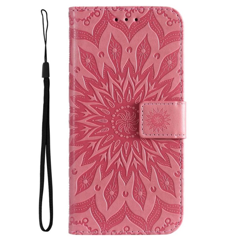 Flip Case Für Xiaomi Redmi 10C Mandala-sonne Mit Schlüsselband