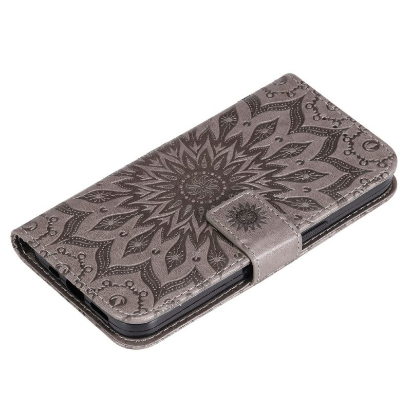 Flip Case Für Xiaomi Redmi 10C Mandala-sonne Mit Schlüsselband