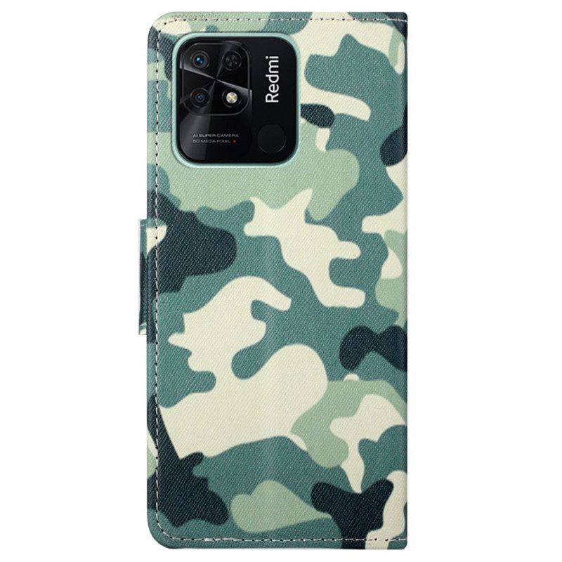 Flip Case Für Xiaomi Redmi 10C Militärische Tarnung