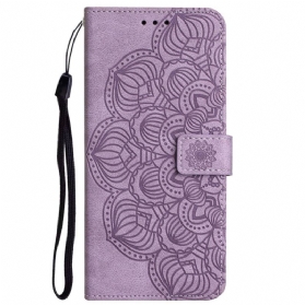 Flip Case Für Xiaomi Redmi 10C Mit Kordel Riemchen-mandala