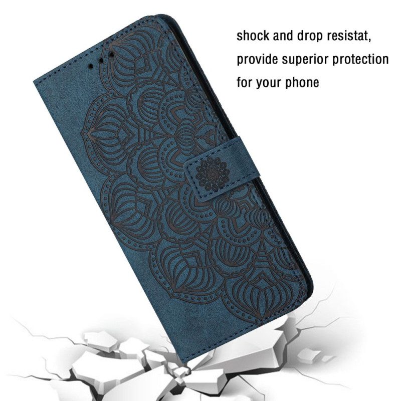 Flip Case Für Xiaomi Redmi 10C Mit Kordel Riemchen-mandala