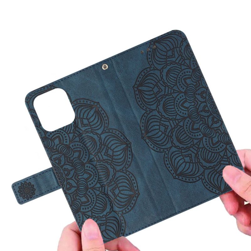 Flip Case Für Xiaomi Redmi 10C Mit Kordel Riemchen-mandala