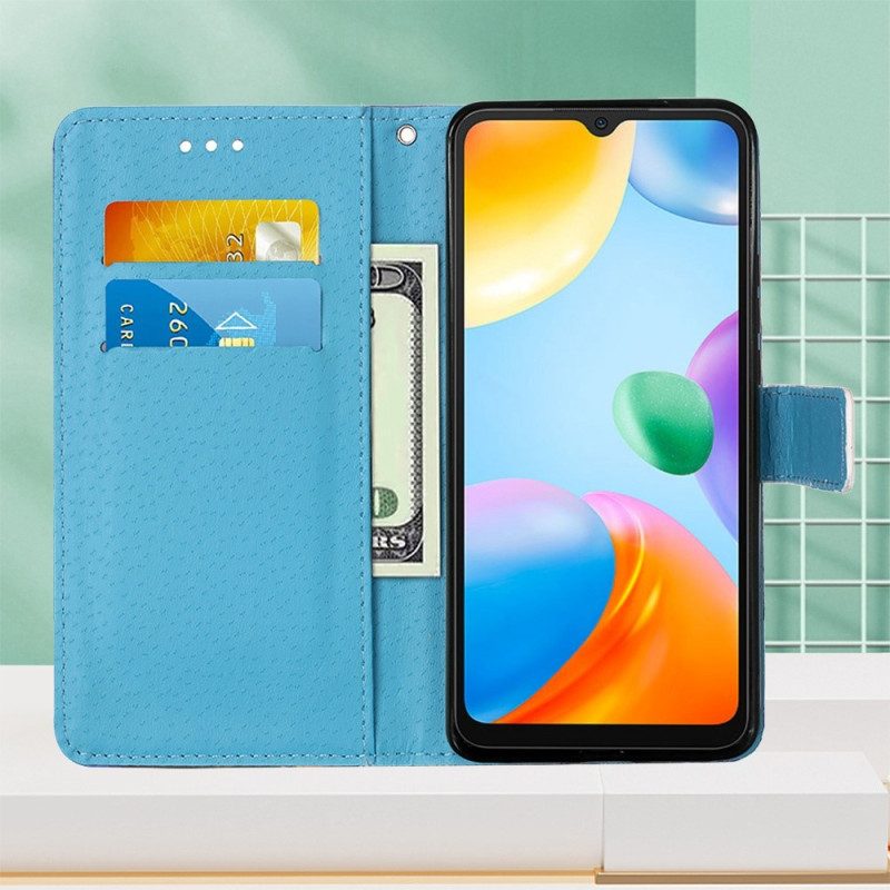 Flip Case Für Xiaomi Redmi 10C Mit Kordel Tanga-welle