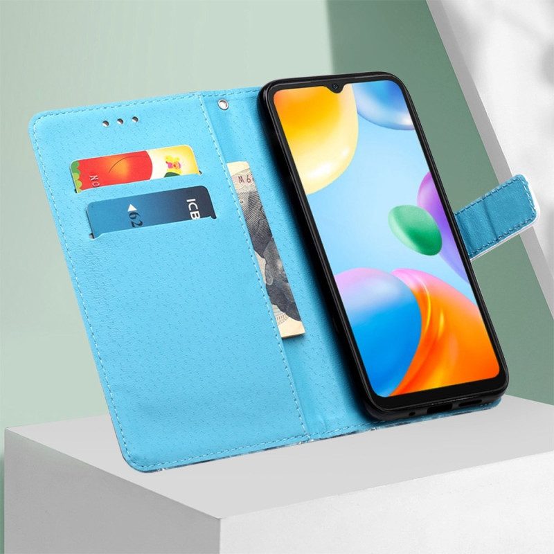 Flip Case Für Xiaomi Redmi 10C Mit Kordel Tanga-welle