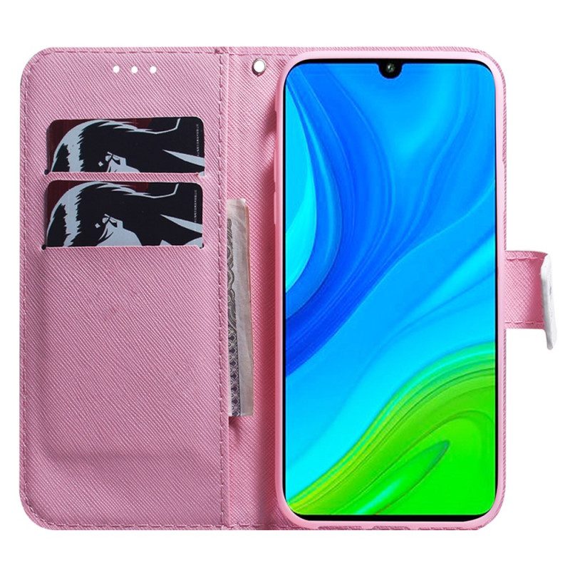 Flip Case Für Xiaomi Redmi 10C Pinke Blume