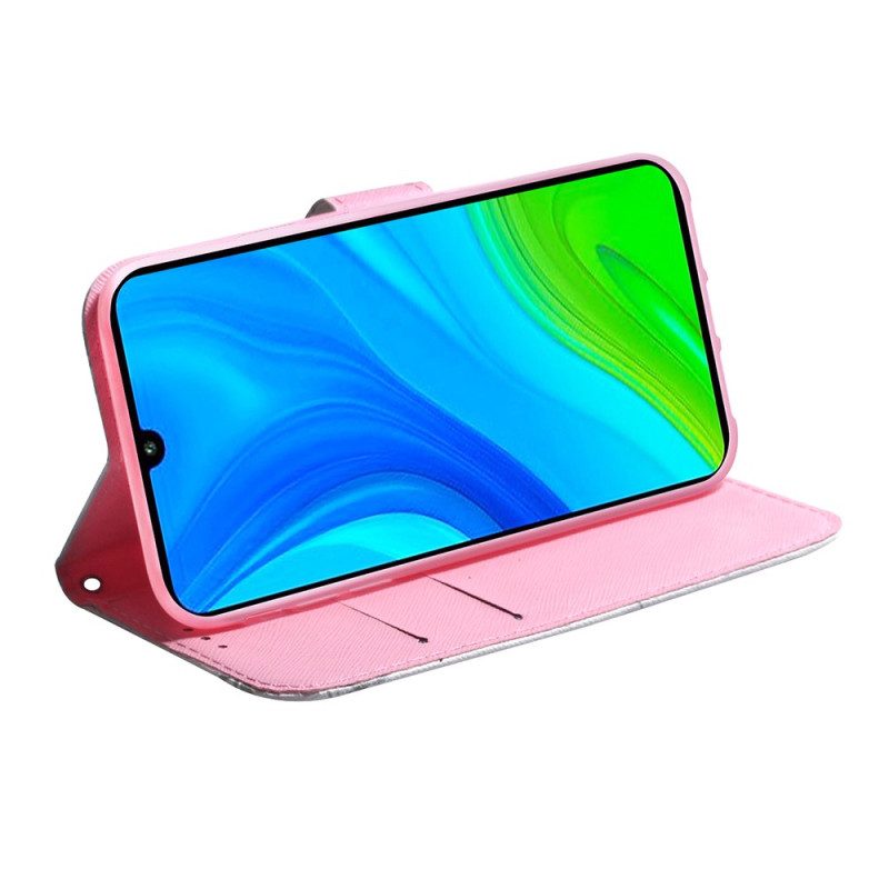 Flip Case Für Xiaomi Redmi 10C Pinke Blume