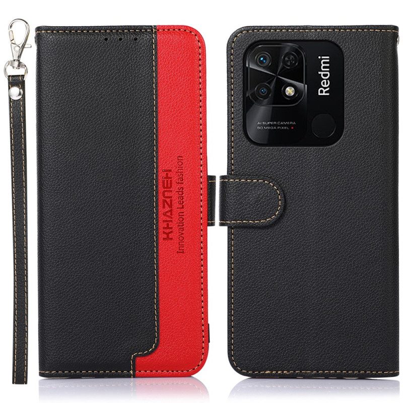 Flip Case Für Xiaomi Redmi 10C Rfid-khazneh Im Litschi-stil