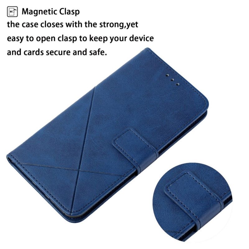 Flip Case Für Xiaomi Redmi 10C X Design Geo-lederstil